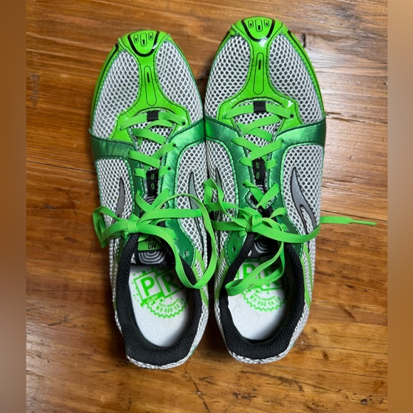 Brooks Women's PR MD 54.26 Mid‎ Distance Lime Green Track Running Spikes 9 NWOB - Picture 7 of 11